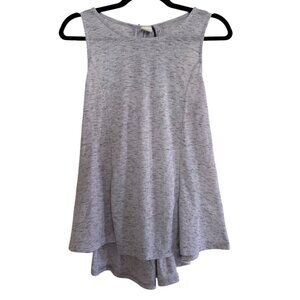 Gray Anthropologie Akemi +Kin Ribbed Lace Tie Back Flowy Tank Top - Medium